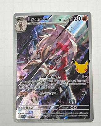Carta pokemon 30esimo anniversario Lycanroc