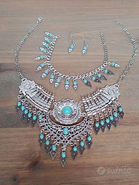Parure gioielli collana bracciale orecchini