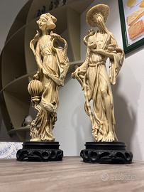 Statue figurine asiatiche