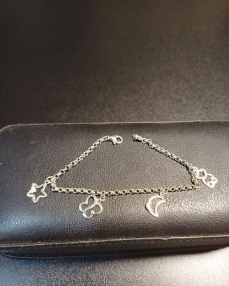 Braccialetto con pendenti oro bianco 18Kt.