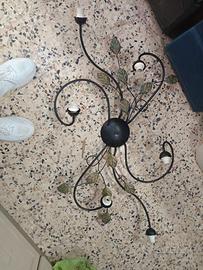 LAMPADARI IN FERRO BATTUTO + PLAFONIERA