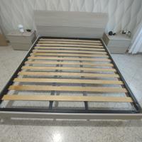 Letto matrimoniale con rete a doghe + piedi extra