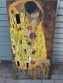 Il bacio di Klimt tela carnv su  telaio legno