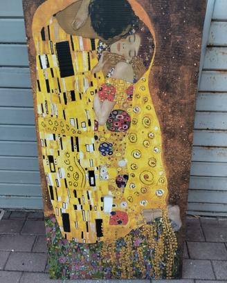 Il bacio di Klimt tela carnv su  telaio legno