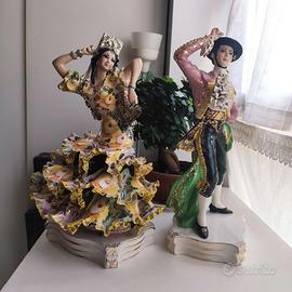 Coppia Statue Ballerini Spagnoli - Liani  1