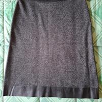 Gonna a trapezio Maglificio MG con orlo in pelle