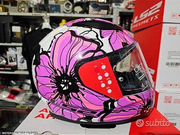 Casco integrale poppies ff353 gloss pink