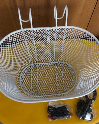 Cestino per bicicletta bianco
