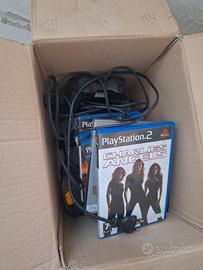 ps2 con giochi e 2 joystic e 2 memoria card