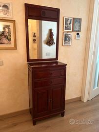 Mobile con specchio in legno di ciliegio