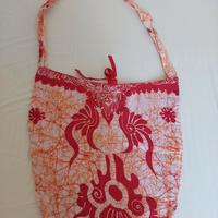 Borsa shop tote bag spiaggia batik rossa Asia