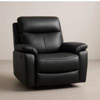 poltrona relax in pelle nera