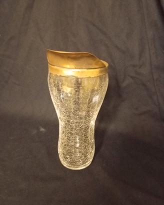 caraffa vintage vetro craquelé e ottone