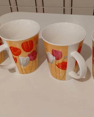 set 4 tazze in porcellana