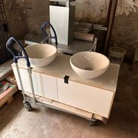 MOBILE BAGNO 2 LAVABO SPECCHIO E LUCE