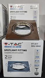 Portafaretto incasso orientab. quadrato satinato