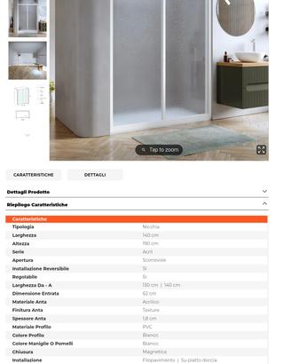 box doccia deghi 140cm