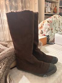 Stivali donna camoscio e pelliccia n.37