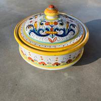 Biscorriera Deruta in ceramica dipinta a mano