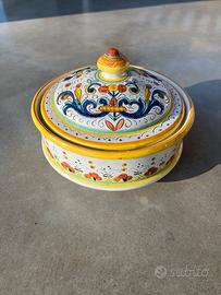 Biscorriera Deruta in ceramica dipinta a mano