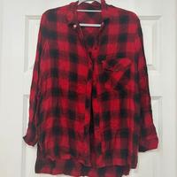 Camicia lunga a quadri Bershka