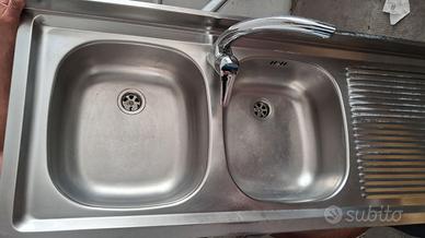 Lavello cucina acciaio inox + rubinetto