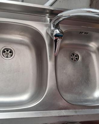 Lavello cucina acciaio inox + rubinetto