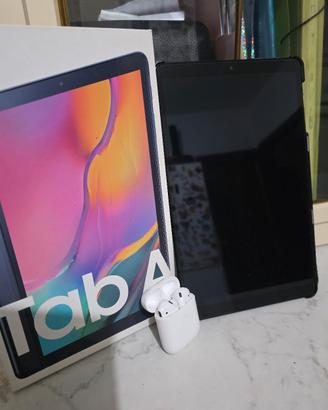 tablet samsung  tab A + airpods 