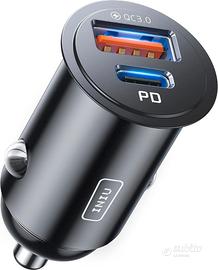 Caricatore Auto USB C, 60W da C 30W + USB A 30W