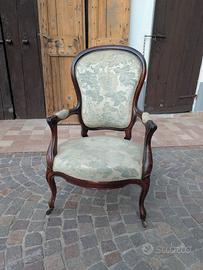 Poltrona in legno Luigi Filippo fine 800