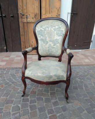 Poltrona in legno Luigi Filippo fine 800