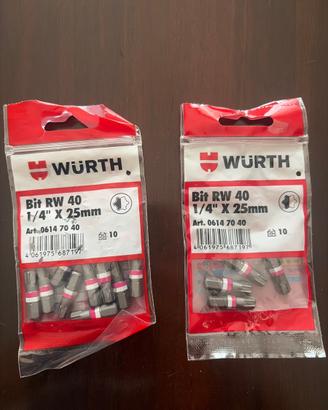 20 inserti Würth, come da foto