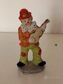 Statuetta CLOWN HOBO Vintage Ceramica Dipinta a Ma