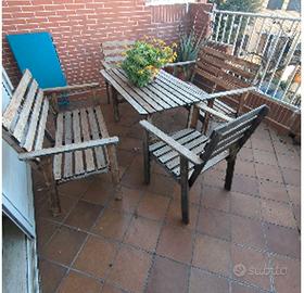 Set Giardino in Legno Massiccio  – Stile Rustico