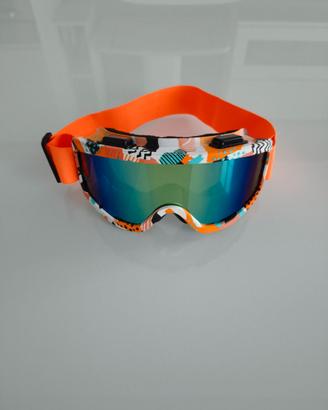 Maschera sci/snowboard Arancio-Bianco Nuova