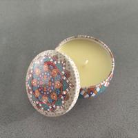 Piccola candela con coperchio Etnica Maiolica