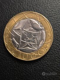 Moneta 1000 Lire bimetallica del 1997