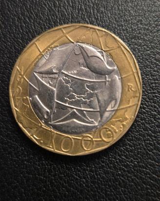 Moneta 1000 Lire bimetallica del 1997