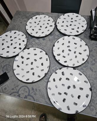 piatti pizza/ Portata set 6 pezzi Zafferano nuovi