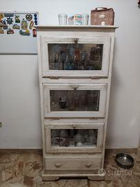 Cristalliera in stile, arte povera bianca