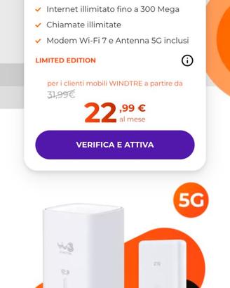 Modem wifi 7 wind + antenna 5g