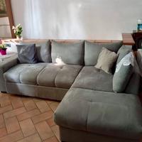 Divano letto angolare in alcantara con contenitore