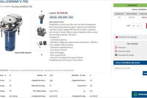 Verricello Salpa Ancora Lewmar V 700 verticale