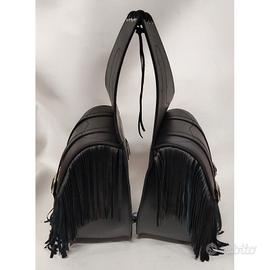 Borse a bisaccia grande frange pelle Moto Custom