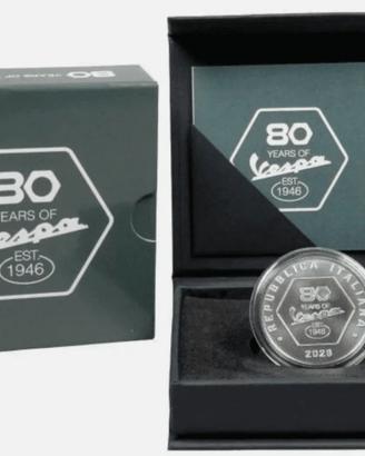 moneta argento vespa 80 anni