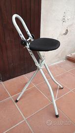 Sgabello pieghevole da stiro in acciaio regolabile