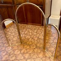 Splendida specchiera design ‘70 ottone