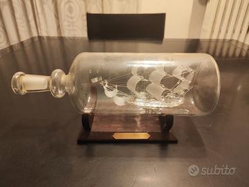 veliero in bottiglia vetro soffiato 