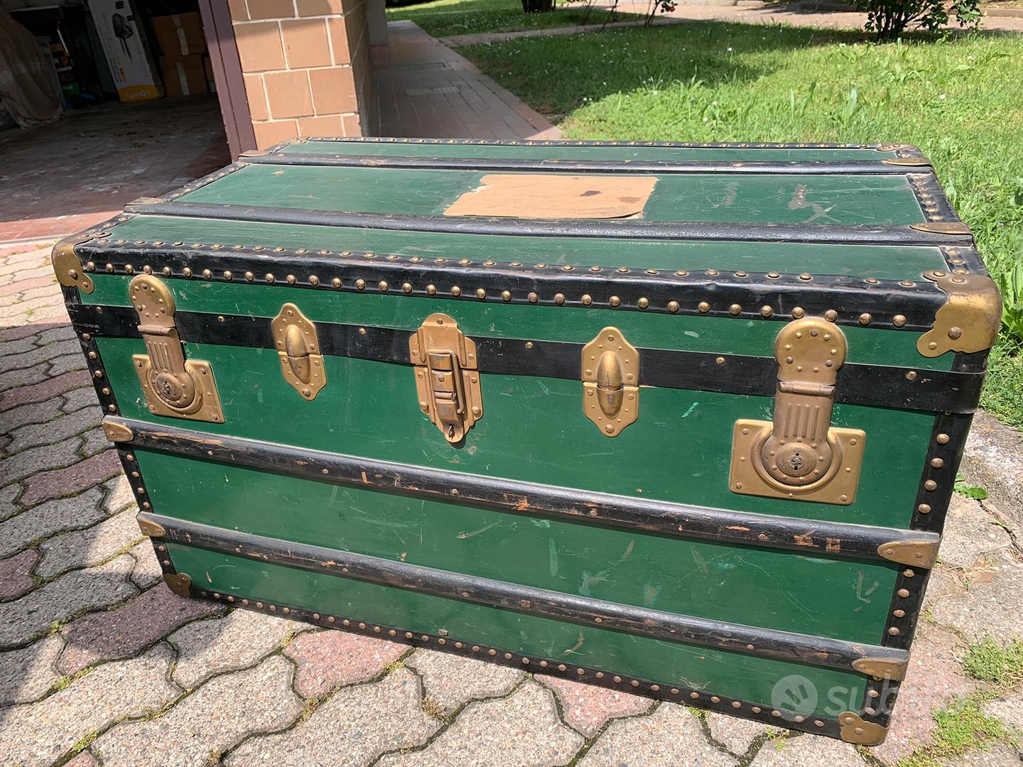 Baule vintage verde con dettagli dorati - Arredamento e Casalinghi In  vendita a Foggia