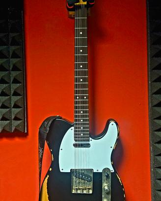 VINTAGE TELECASTER V62 Icon Distressed Black 